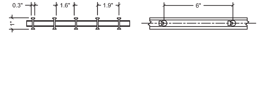 Technical illustration of structural fiberglass 10-83 I bearing bar grating.