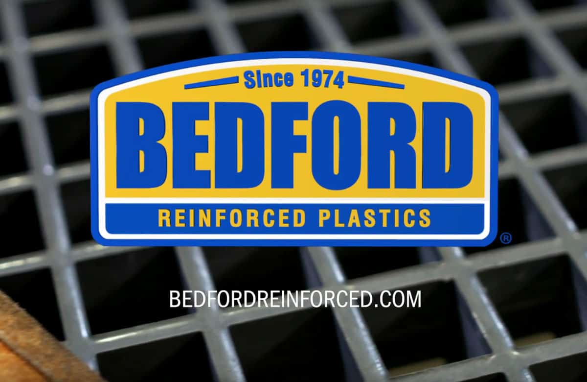 Bedford Reinforced Plastics Since 1974 logo and bedfordreinforced.com website