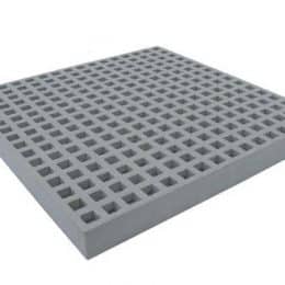Image of grey structural fiberglass 1 X 3/4 X 3/4 inch square grid grating.