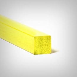 Image of safety yellow Fiberglass Reinforced Polymer square bar.