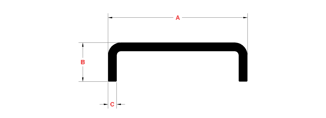 FRP channel size chart showing which measurements correspond with which part of the channel.