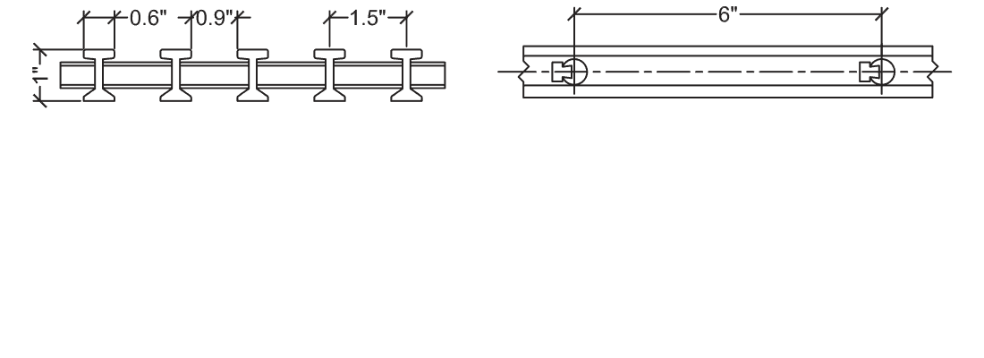 Technical illustration of Fiberglass Reinforced Plastic 10-60 I bearing bar grating.