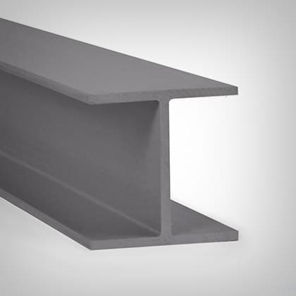 Image of grey Fiberglass Reinforced Plastic I-beam.