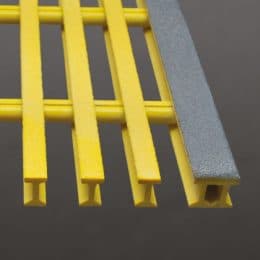 Image of yellow and grey I 15-60 structural fiberglass stair tread.