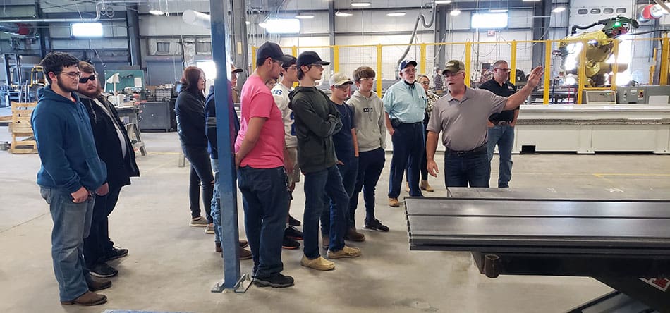 Student Touring Bedford Reinforced Plastics Facility