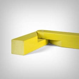 Image of safety yellow PROForms Fiberglass Reinforced Plastic handrail connector.