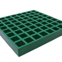 Image of green structural fiberglass 1 1/2 X 1 1/2 X1 1/2 inch square grid grating.