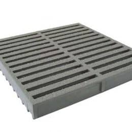Image of grey structural fiberglass 1 1/2 X 1 X 6 inch rectangular grid grating.