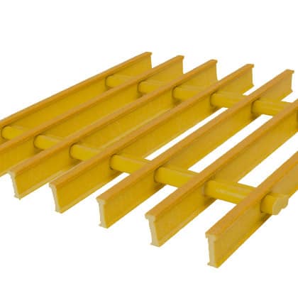 Image of yellow Fiberglass Reinforced Polymer 10-83 I Bearing Bar grating.