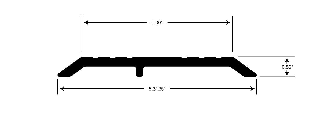 Size chart for a FRP threshold.