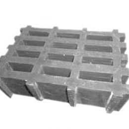 Image of grey 1 1/2 X 1 X 2 inch high load capacity FRP molded grating.