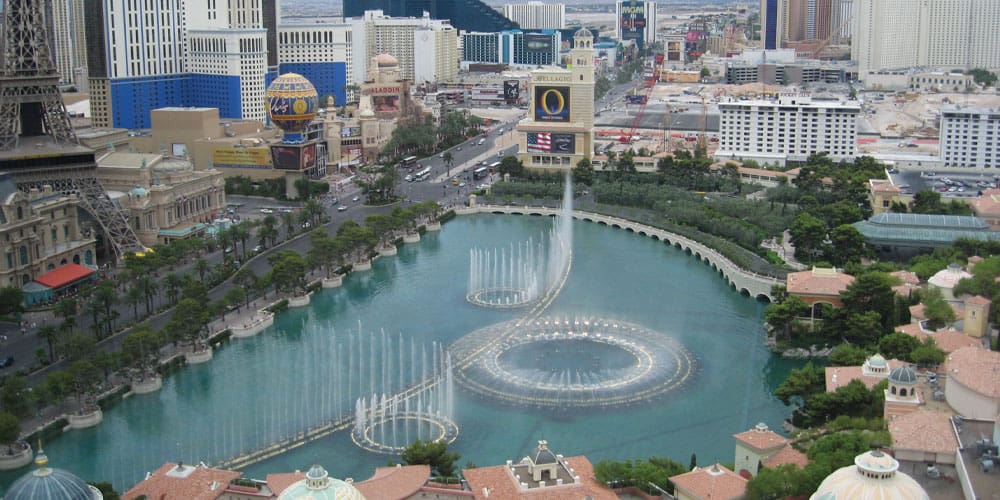 Aerial shot part of the Las Vegas strip