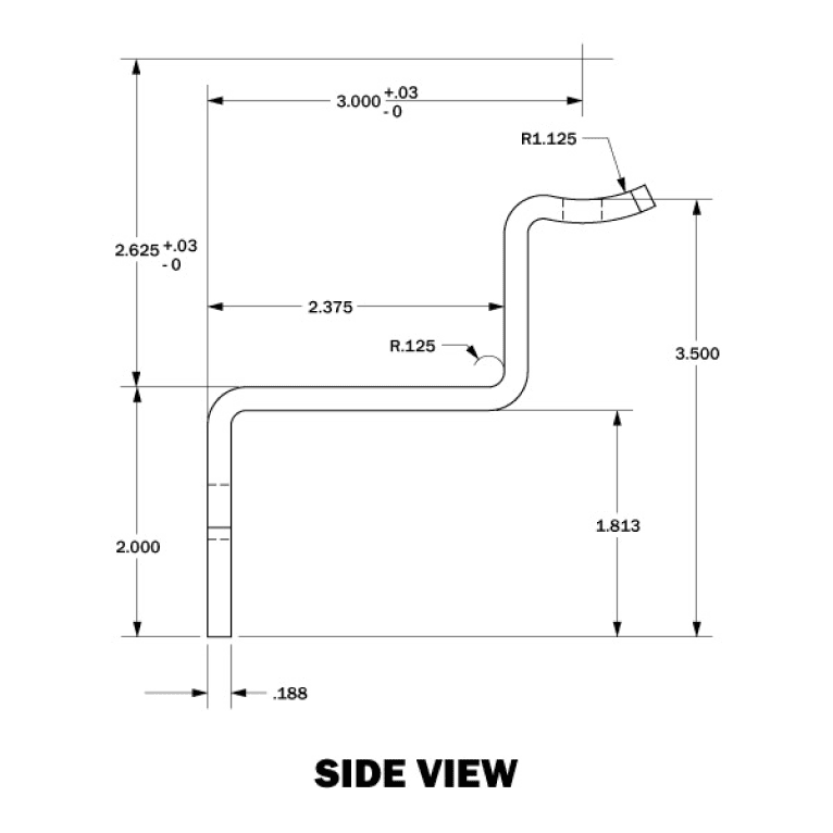 hand rail bracket side view