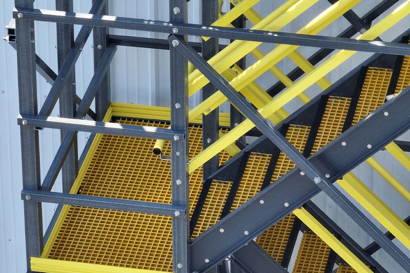 Close-up of PROSeries FRP staircase