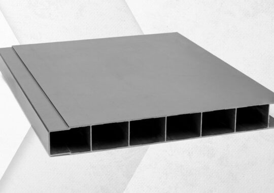 Grey PROSeries FRP screewall on graphic background.