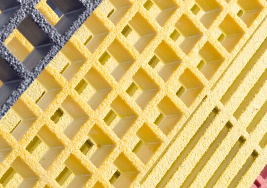 various types and colors of platform grating at an angle